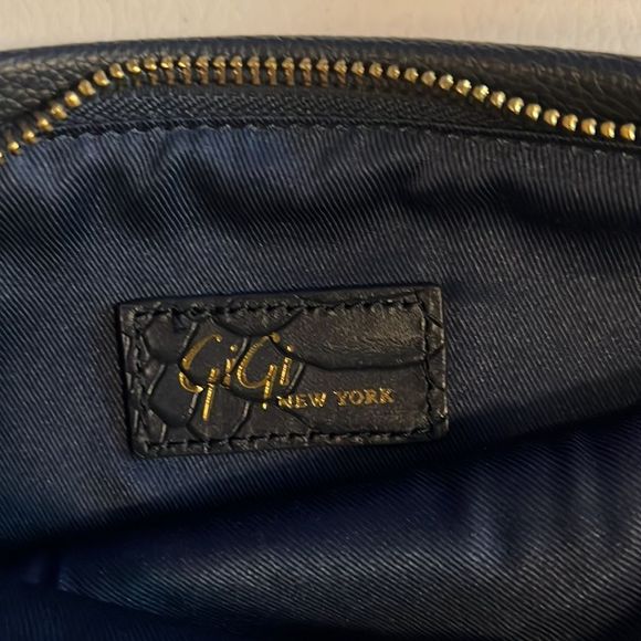 Gigi New York Rachel Fold Over Clutch Navy Blue - Picture 13 of 13